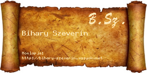 Bihary Szeverin névjegykártya